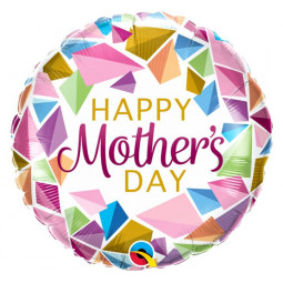 Happy Mothers Day Round Foil Balloon - Inflated