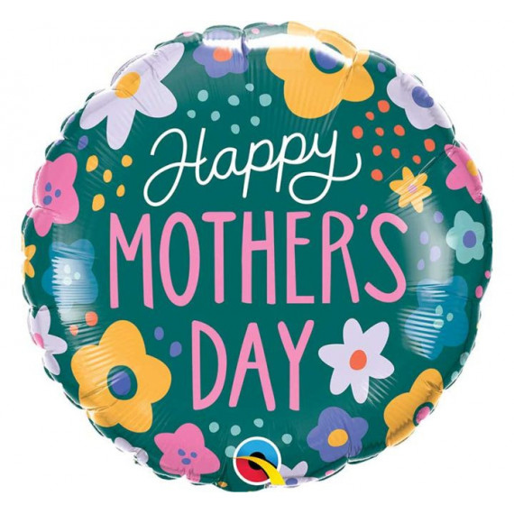 Happy Mothers Day Round Foil Balloon - Inflated Happy Mothers Day Round Foil Balloon - Inflated