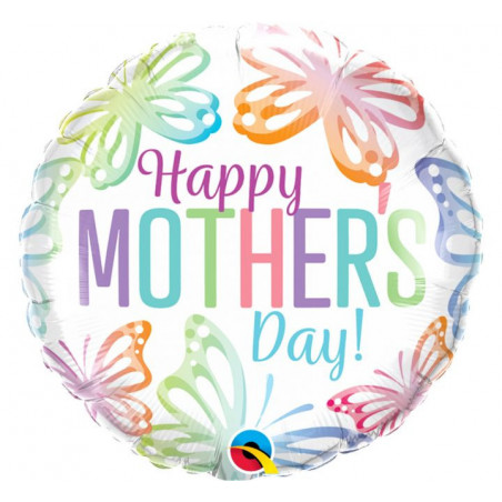 Happy Mothers Day Round Foil Balloon - Inflated