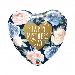 Happy Mothers Day Heart Foil Balloon - Inflated