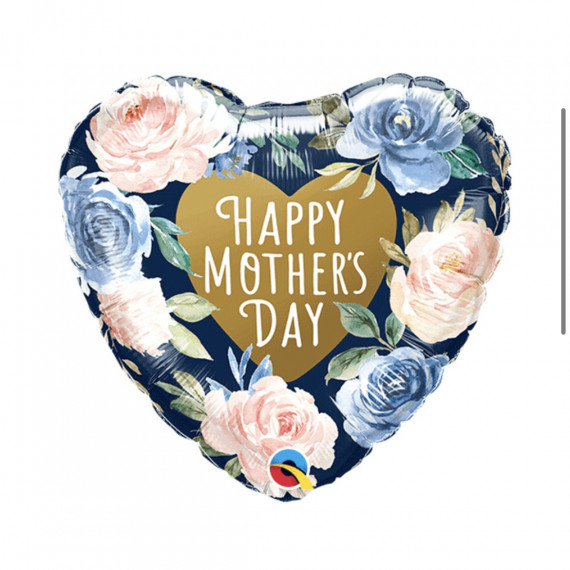 Happy Mothers Day Heart Foil Balloon - Inflated Happy Mothers Day Heart Foil Balloon - Inflated