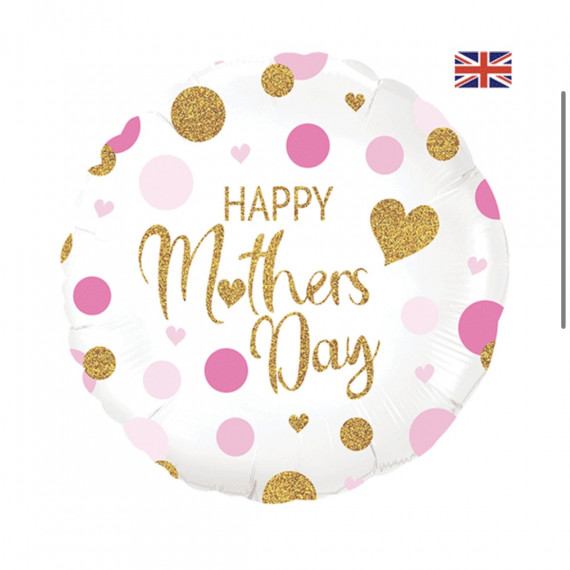 Happy Mothers Day Round Foil Balloon - Inflated