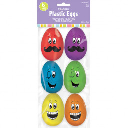 Large Funny Face Plastic Fillable Eggs