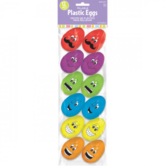 Small Funny Face Plastic Fillable Eggs Small Funny Face Plastic Fillable Eggs