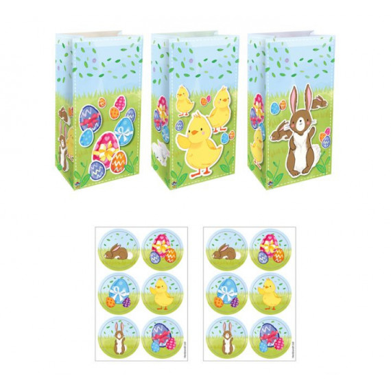 Easter Paper Party Bags and Stickers Easter Paper Party Bags and Stickers