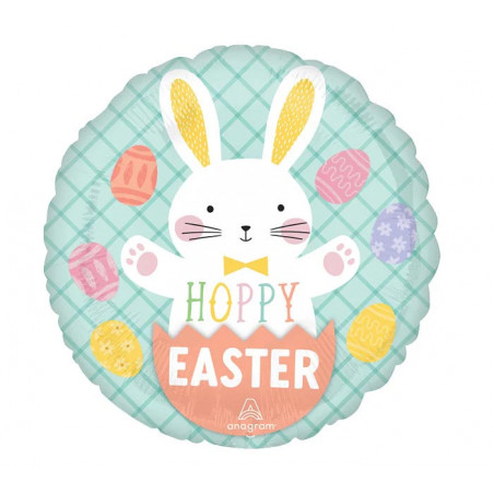 Hoppy Easter Round Foil Balloon - Inflated