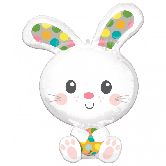 Easter Bunny Supershape Foil Balloon - Inflated Easter Bunny Supershape Foil Balloon - Inflated