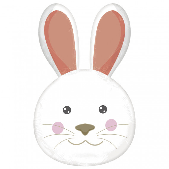 Easter Bunny Head Supershape Foil Balloon - Inflated Easter Bunny Head Supershape Foil Balloon - Inflated
