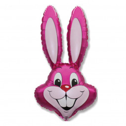 Pink Bunny Head Supershape Foil Balloon - Inflated