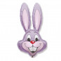 Pastel Lilac Bunny Head Supershape Foil Balloon - Inflated Pastel Lilac Bunny Head Supershape Foil Balloon - Inflated