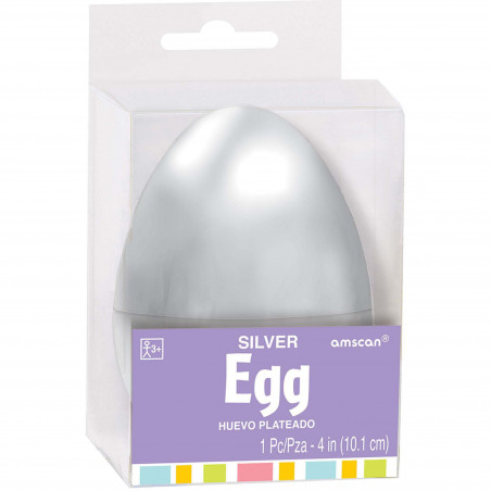 Large Silver Plastic Fillable Egg
