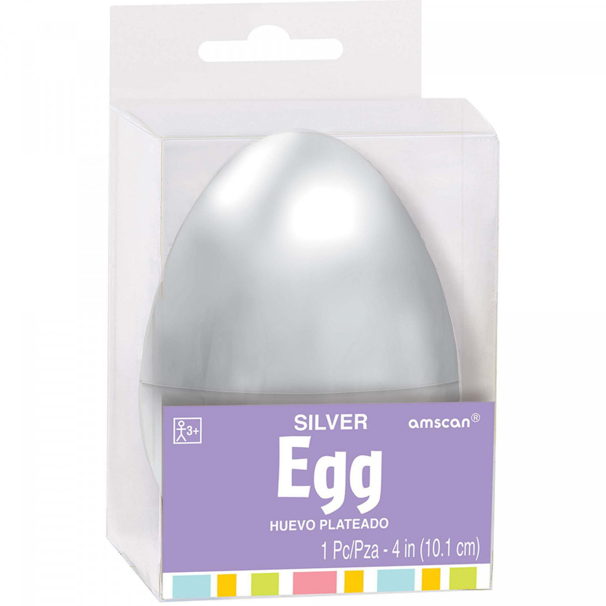 Large Silver Plastic Fillable Egg Large Silver Plastic Fillable Egg