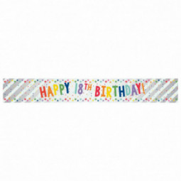 Multi-Coloured Happy 18th Birthday Banner