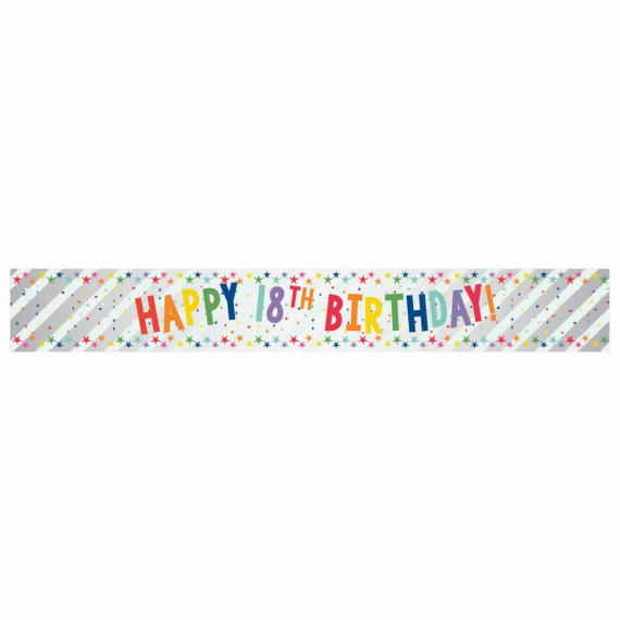 Multi-Coloured Happy 18th Birthday Banner