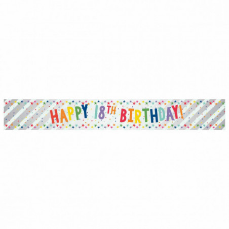 Multi-Coloured Happy 18th Birthday Banner