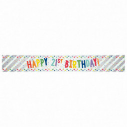 Multi-Coloured Happy 21st Birthday Banner