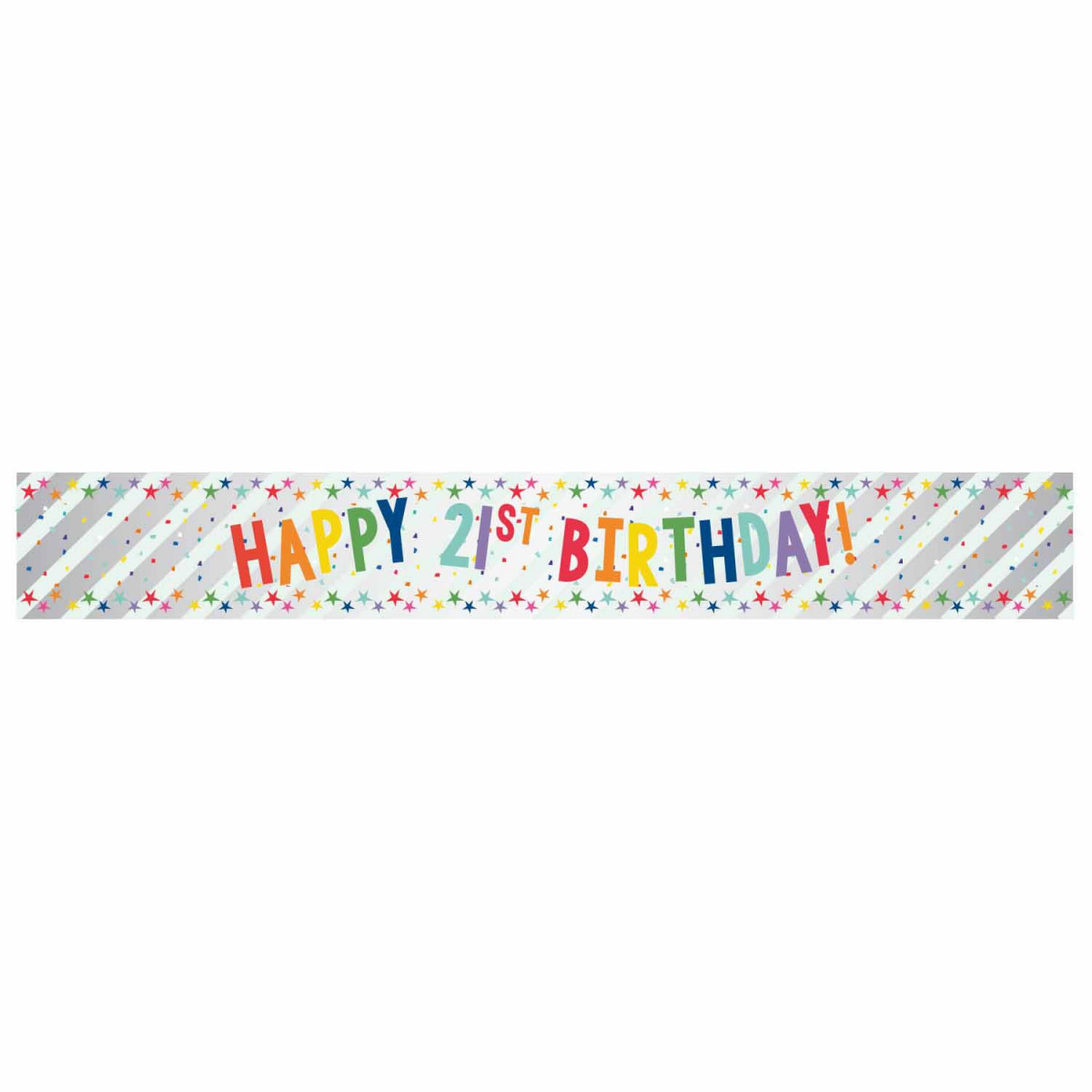 Multi-Coloured Happy 21st Birthday Banner