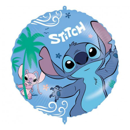 Stitch Round Foil Balloon - Inflated