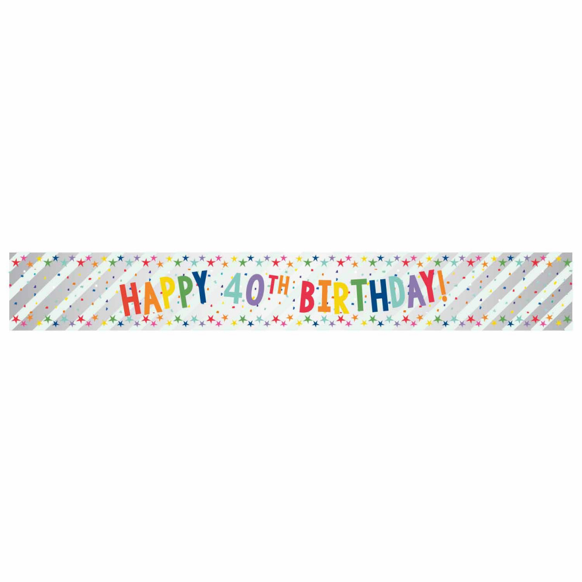 Multi-Coloured Happy 40th Birthday Banner