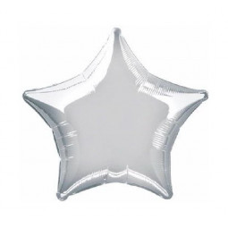 Silver Star Foil Balloon - Inflated