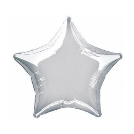 Silver Star Foil Balloon - Inflated