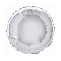 Silver Round Foil Balloon - Inflated