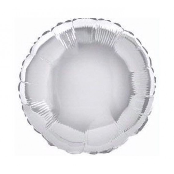 Silver Round Foil Balloon - Inflated Silver Round Foil Balloon - Inflated