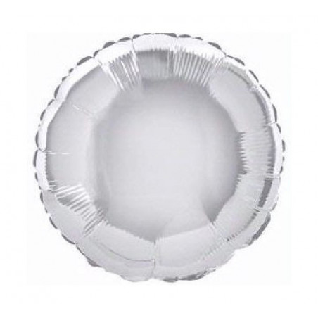 Silver Round Foil Balloon - Inflated