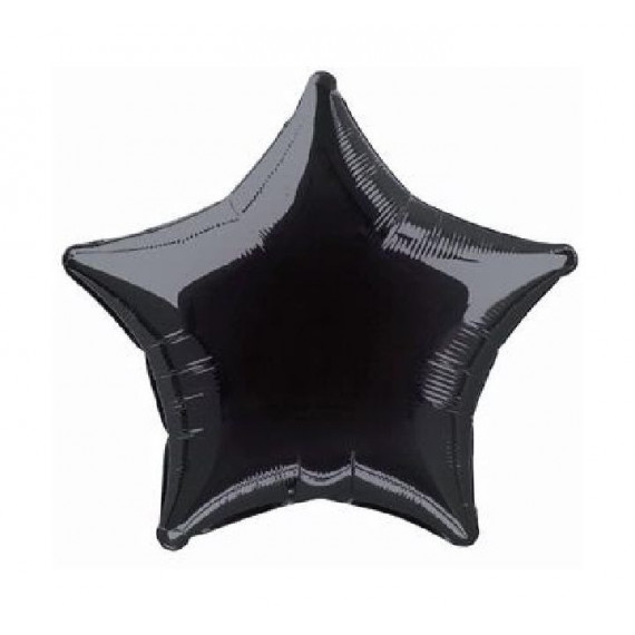 Black Star Foil Balloon - Inflated Black Star Foil Balloon - Inflated