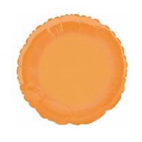 Orange Round Foil Balloon - Inflated Orange Round Foil Balloon - Inflated