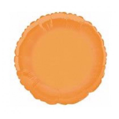 Orange Round Foil Balloon - Inflated