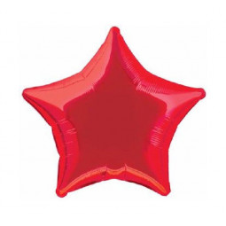 Red Star Foil Balloon - Inflated