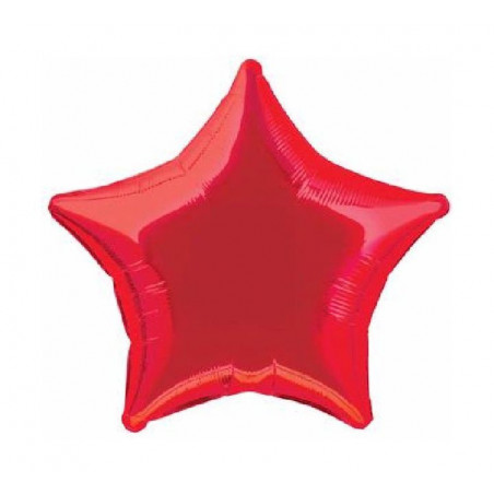 Red Star Foil Balloon - Inflated