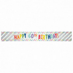 Multi-Coloured Happy 60th Birthday Banner