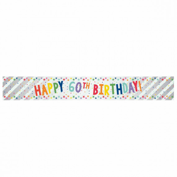 Multi-Coloured Happy 60th Birthday Banner