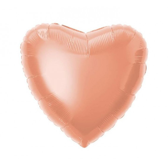 Rose Gold Heart Foil Balloon - Inflated Rose Gold Heart Foil Balloon - Inflated