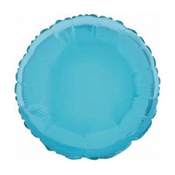 Baby Blue Round Foil Balloon - Inflated