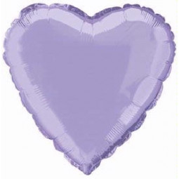 Lavender Heart Foil Balloon - Inflated