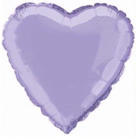Lavender Heart Foil Balloon - Inflated