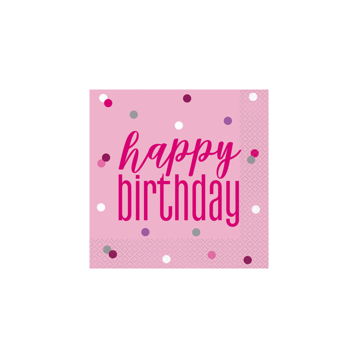 Pink Glitz Happy Birthday Paper Napkins