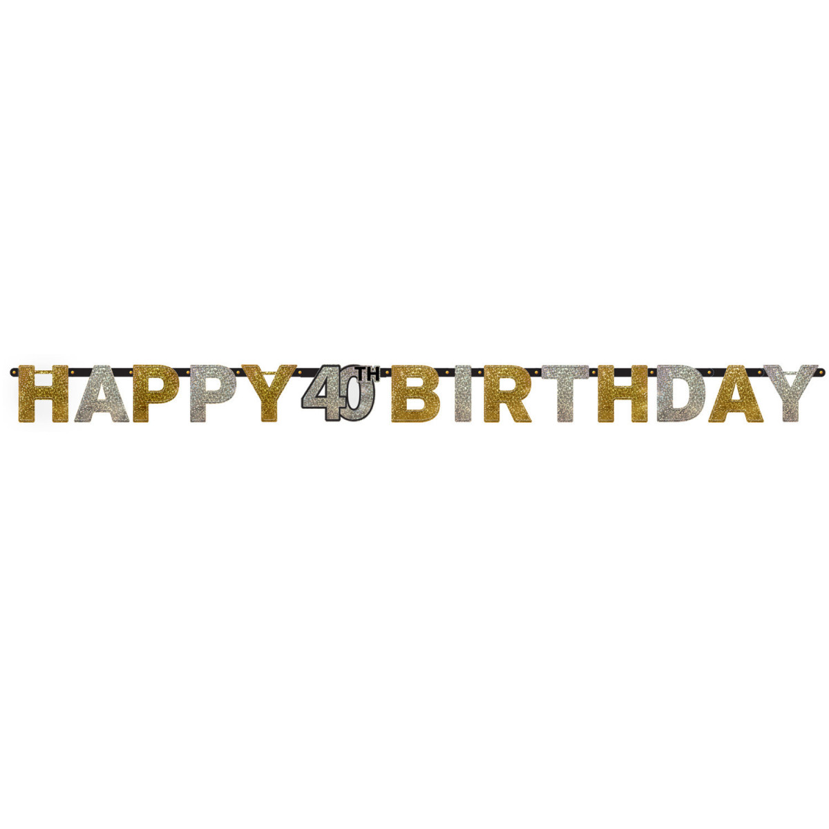 Gold Happy 40th Birthday Banner