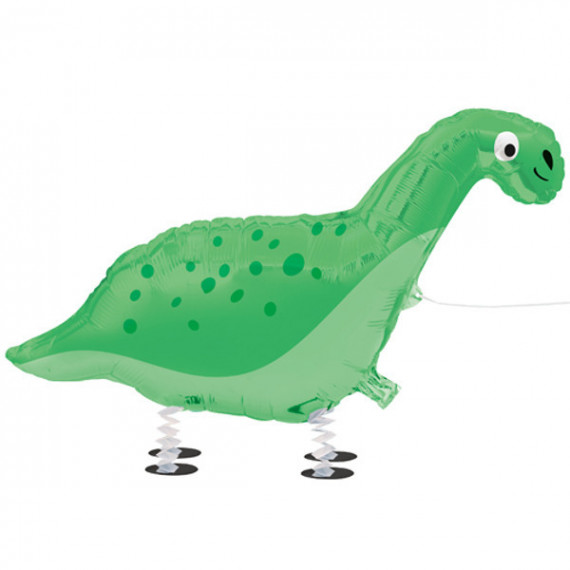 Dinosaur Walking Pet Foil Balloon - Inflated Dinosaur Walking Pet Foil Balloon - Inflated
