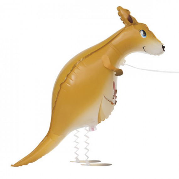 Kangaroo Walking Pet Foil Balloon - Inflated