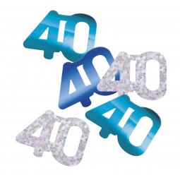 Blue 40th Birthday Confetti