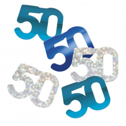 Blue 50th Birthday Confetti
