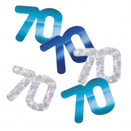 Blue 70th Birthday Confetti