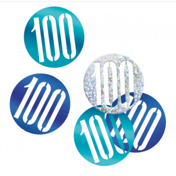 Blue 100th Birthday Confetti