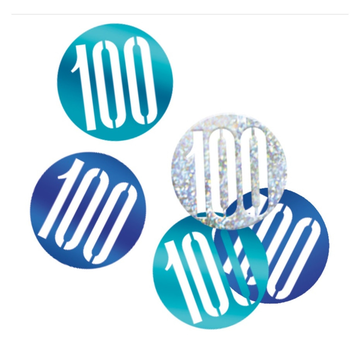 Blue 100th Birthday Confetti
