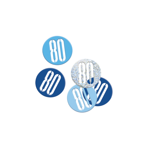 Blue 80th Birthday Confetti