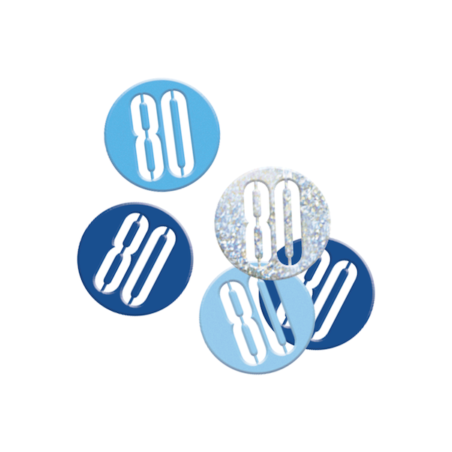 Blue 80th Birthday Confetti
